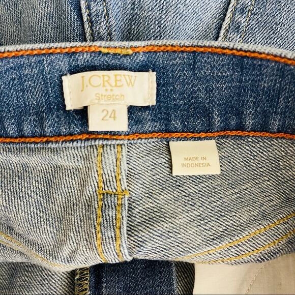 J. Crew blue stretch cutoff cuffed denim jean shorts 24 - Picture 6 of 6